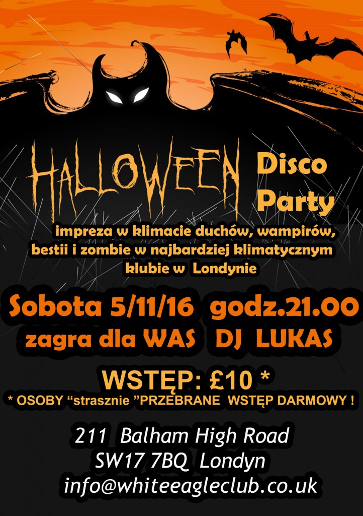 Halloween Disco Party w Londynie