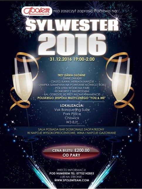 Sylwester 2016 @ VUK Banqueting Suite w Londynie