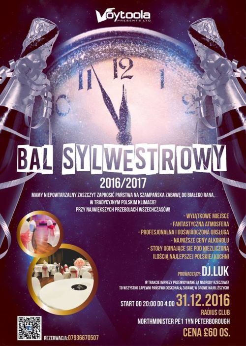 Bal Sylwestrowy @ Radius w Peterborough