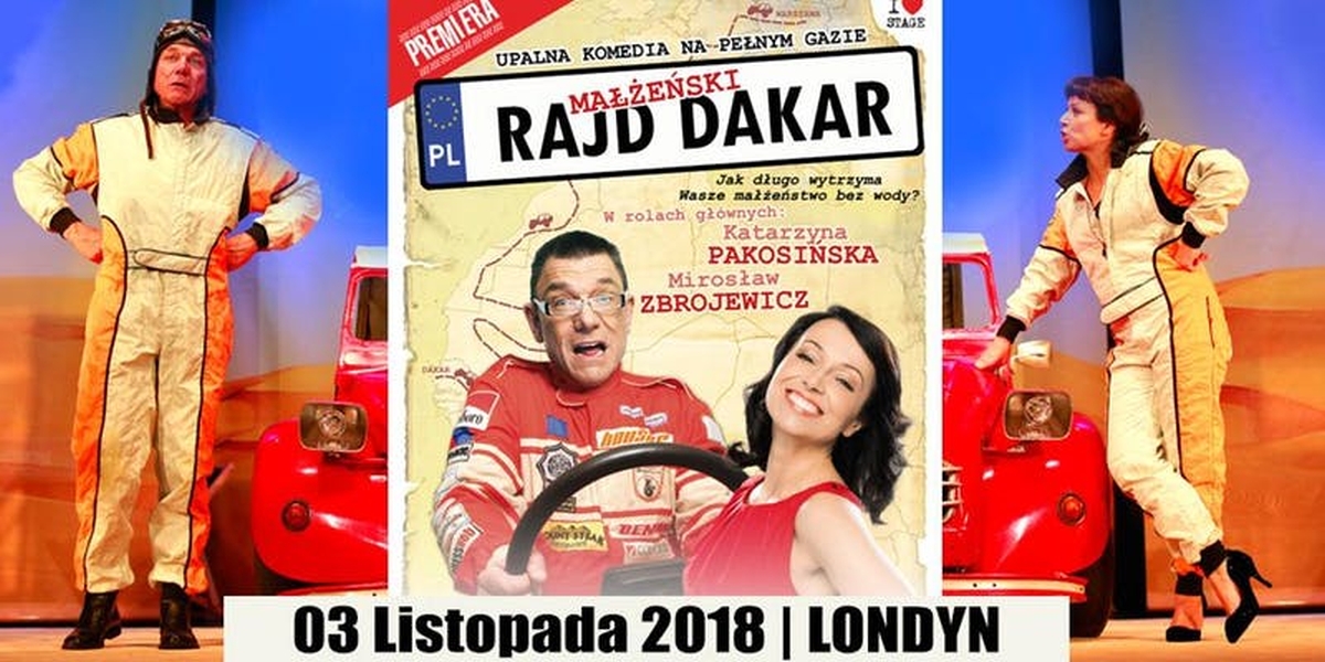 Spektakl 'Małżeński Rajd Dakar' w Londynie